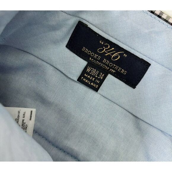 Brooks Brothers 346 Mens 38 cropped Madison Fit Plaid Pants Red Blue White - Picture 4 of 12